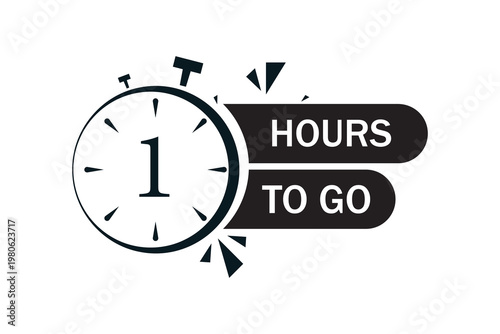 1 hour to get a promotional badge, creative symbol for flash sales, last minute deals, and urgent marketing. professional vector illustration of a limited time offer and urgent reminder.

