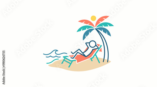 Relaxing On The Beach Graphic