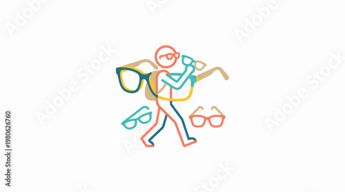 Stylized Figure Carrying Eyeglasses