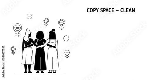 Diverse group of women standing together in solidarity.