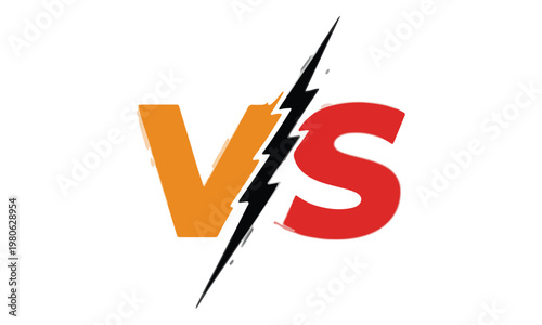 Versus VS logo with lightning bolt for competition battle