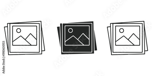 Three photo frames depicting variations in image brightness and contrast levels