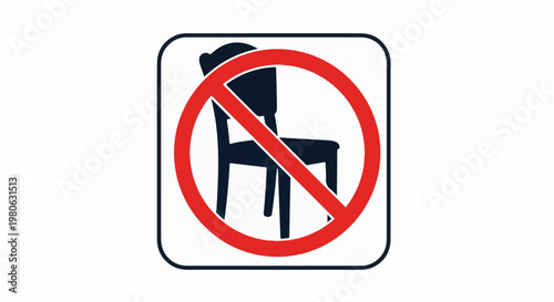 Black chair with a red prohibition circle