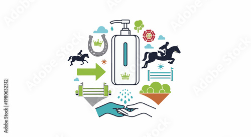 Equine hygiene and care, horse jumping, handwashing, health