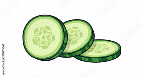 Fresh, crisp cucumber slices with visible seeds and light green hue