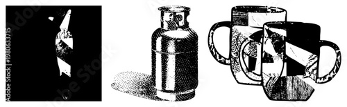 Classic insulated thermos flask, retro beverage container, metal vacuum bottle, camping gear, travel mug, outdoor survival, portable drinkware.