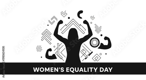 Silhouette of a strong woman celebrating Women Equality Day.