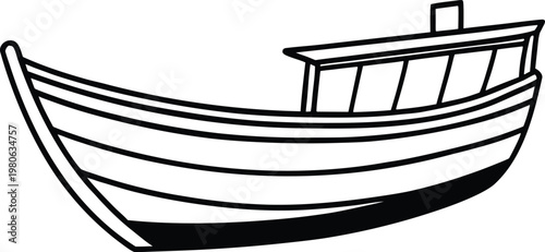 single boat silhouette vector white background