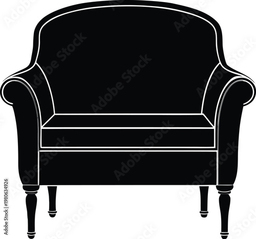 single furniture silhouette vector white background