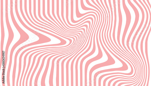 Abstract pink and white wavy striped background