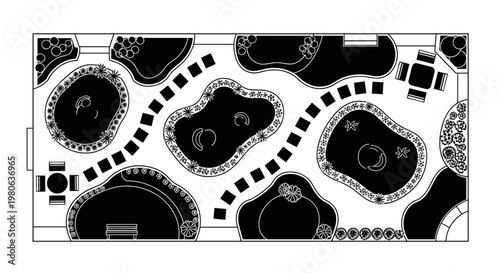 landscape, architecture Black, white circuit board, electronic components, vector illustration isolated on White Background park, garden, vector