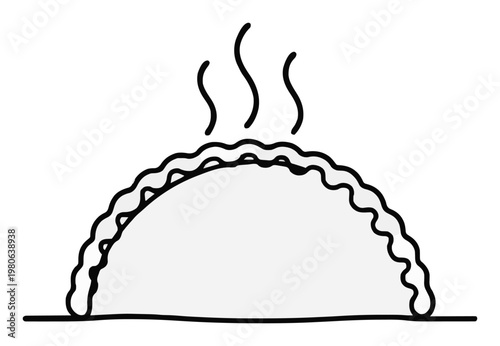 Steaming hot apple turnover pastry illustration. Generative AI