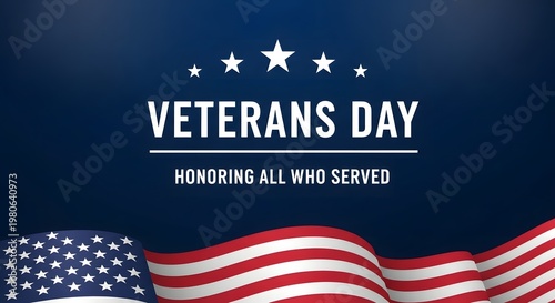 Veterans day honoring all who served american flag