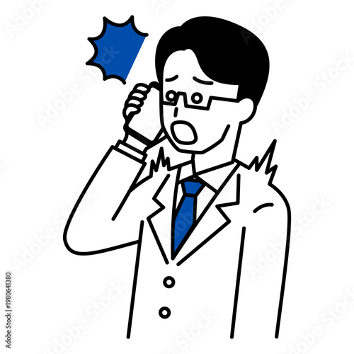 スマホでの会話で驚く男性医師