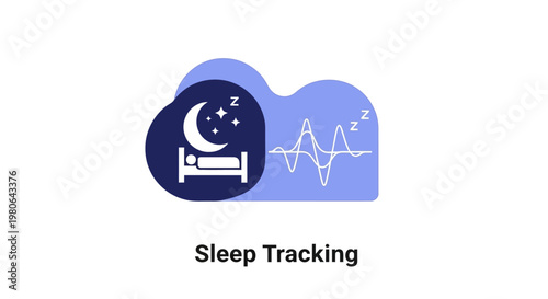 Sleep tracking icon with moon and heartbeat