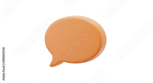 3D Minimalist Speech Bubble Icon Chat and Communication Concept