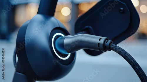 EV charging connector plugged into car