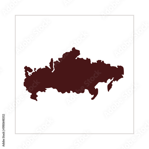 Precise geographical silhouette of the Russian Federation map is clearly displayed, highlighting its vast continental territory for educational, travel, and commercial projects requiring accurate regi