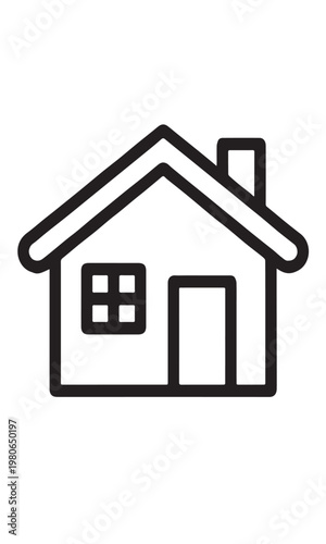 Minimal house outline icon simple home symbol black and white design for web layouts