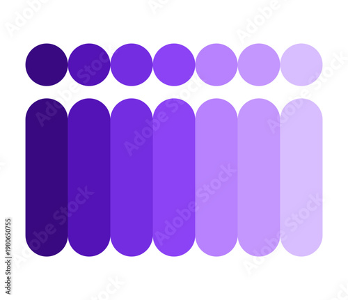 Minimalist Purple Gradient Color Palette Collection on Transparent Background
