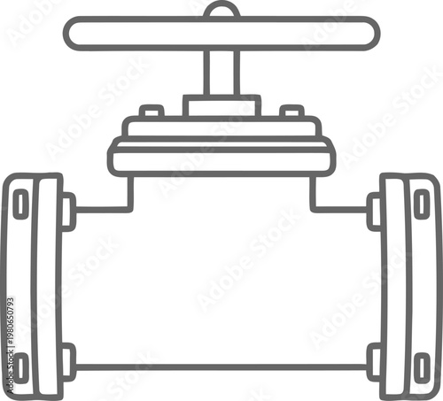 Industrial valve with handle and flanges