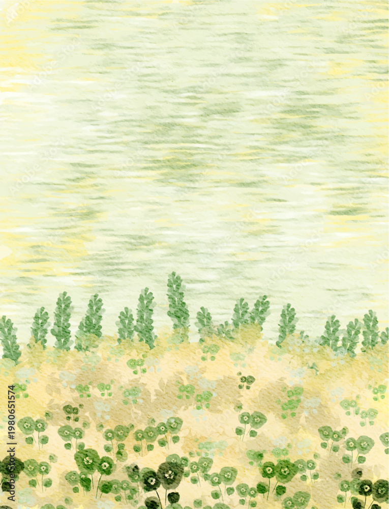 Fototapeta premium soft green yellow colorful abstract illustration, background, wallpaper, card invitation design