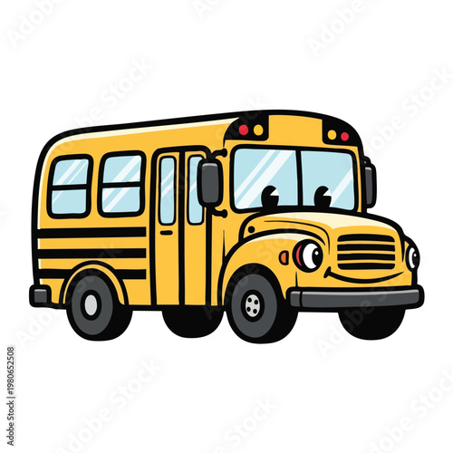 Colorful School Bus Illustration for Educational and Transportation Content