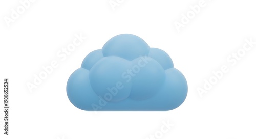 3D Minimalist Cloud Icon Storage and Weather Concept