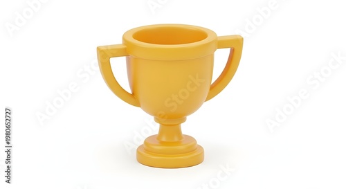 3D Minimalist Trophy Cup Icon Achievement Concept