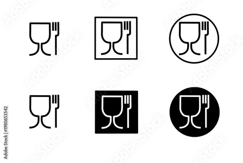 Vector illustration of food safe material icon set 