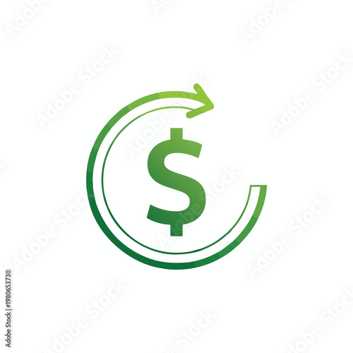 Financial Growth and Investment Concept with Green Dollar Symbol