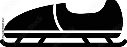 Minimalist Black Bobsleigh Icon Silhouette - Professional Winter Sports Sled Graphic for Competition Branding and Athlete Gear Design
