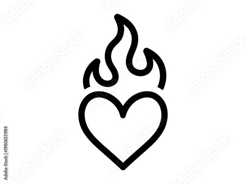 Burning heart symbol with abstract isolated background simplicity minimalist emotional romantic
