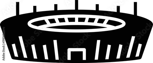 Minimalist Black Stadium Vector Icon  for Sports and Entertainment Projects