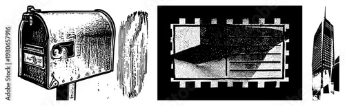 Classic American mailbox affixed to weathered wooden post, rustic mailbox, rural mail delivery, post office equipment, vintage postal system.