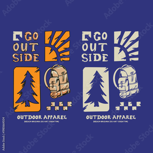 Go Outside Adventure Outdoor Hiking Vintage