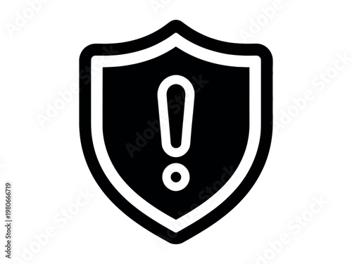 Vector illustration of a shield with exclamation mark symbolizing security or warning danger sign exclamation security protection attention illustration alert symbol important emergency
