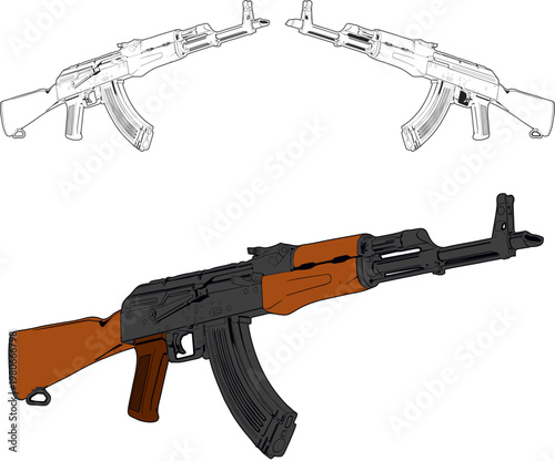 soviet_assault_rifle_akm_multi_view_set.eps