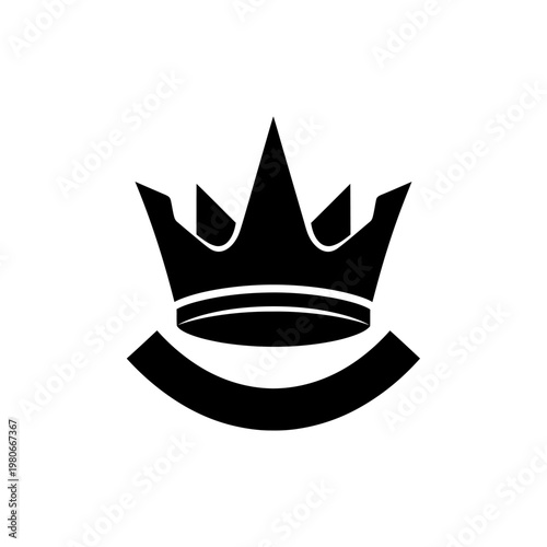 Black Crown Icon Symbol Royalty.