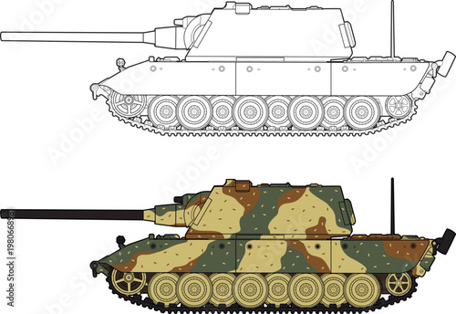 german_super_heavy_tank_e100_side_view_set.eps