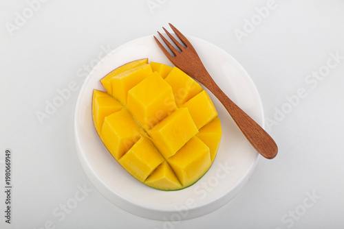 Apple mango fruit on white background