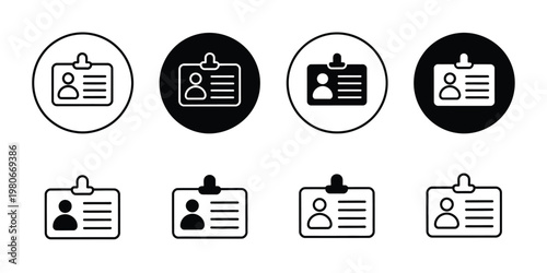 Employee id card icon vector for web app ui featuring identification badge design clean symbol isolated on white background
