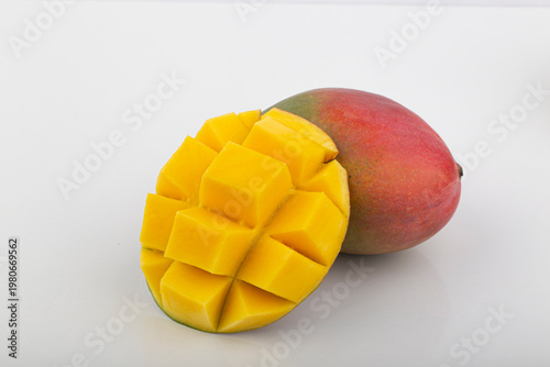 Apple mango fruit on white background