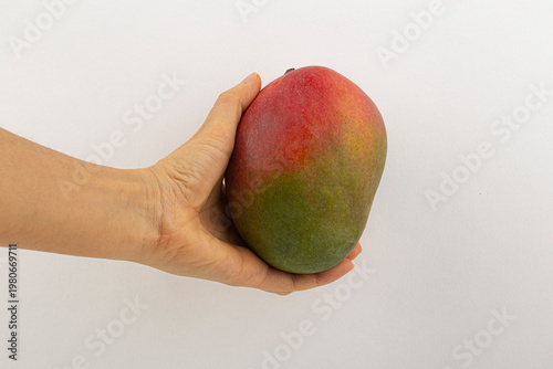 Apple mango fruit on white background