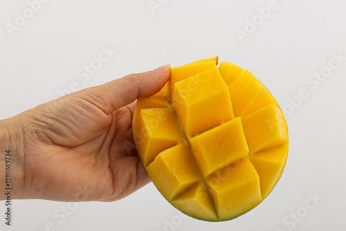 Apple mango fruit on white background