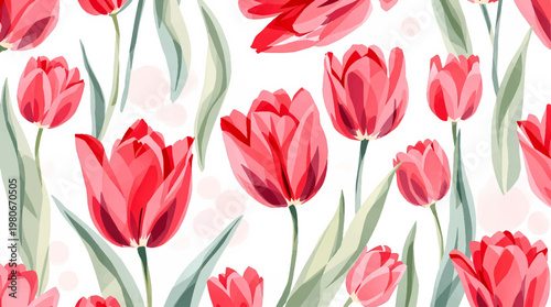 Vibrant watercolor flowers arranged beautifully form decorative repeating pattern inspired by nature today