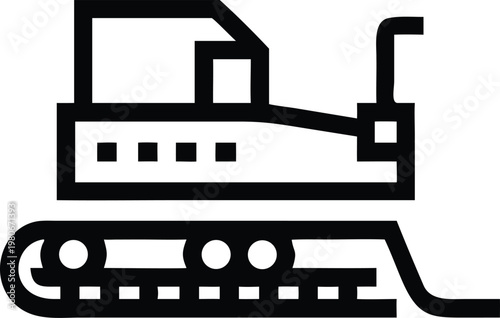 Heavy Duty Construction Bulldozer Icon for Earthmoving and Site Preparation