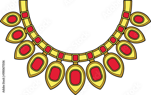 Traditional Gold Necklace Heritage Design. Classic Gold Necklace Cultural Jewelry. Elegant Gold Necklace Ornament Style. Antique Gold Necklace Royal Design. Ethnic Gold Necklace Bridal Style.