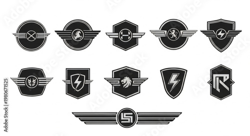 Collection of Retro Style Emblem Badges and Logos.