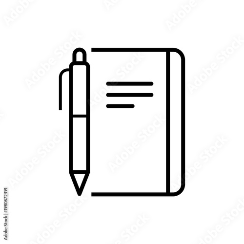 Notebook and Pen Writing Icon